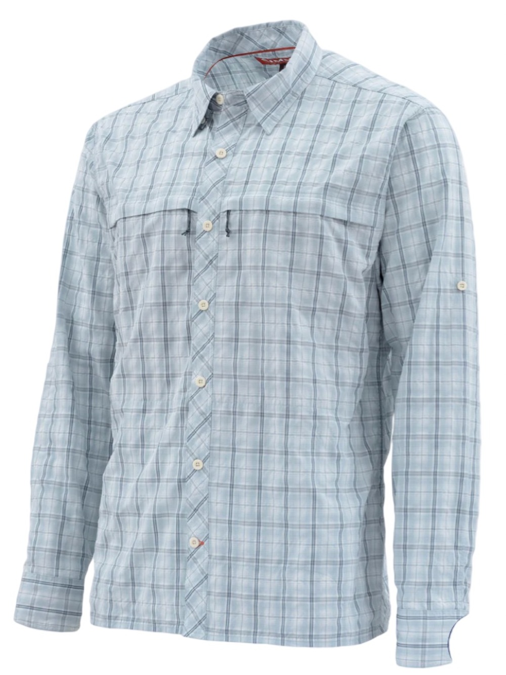 Simms Men’s Stone Cold Long Sleeve Blue Plaid Fishing Shirt Size XXL